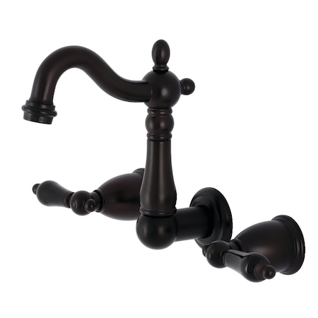 Kingston Brass KS1225PKL Duchess 2-Handle Wall Mount Bathroom Faucet, Oil Rubbed Brnz KS1225PKL